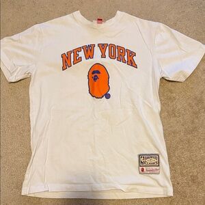 Bape White New York Graphic Tee